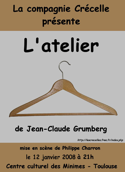 Affiche L'atelier de Jean-Claude Grumberg - Compagnie Théâtre Crécelle
